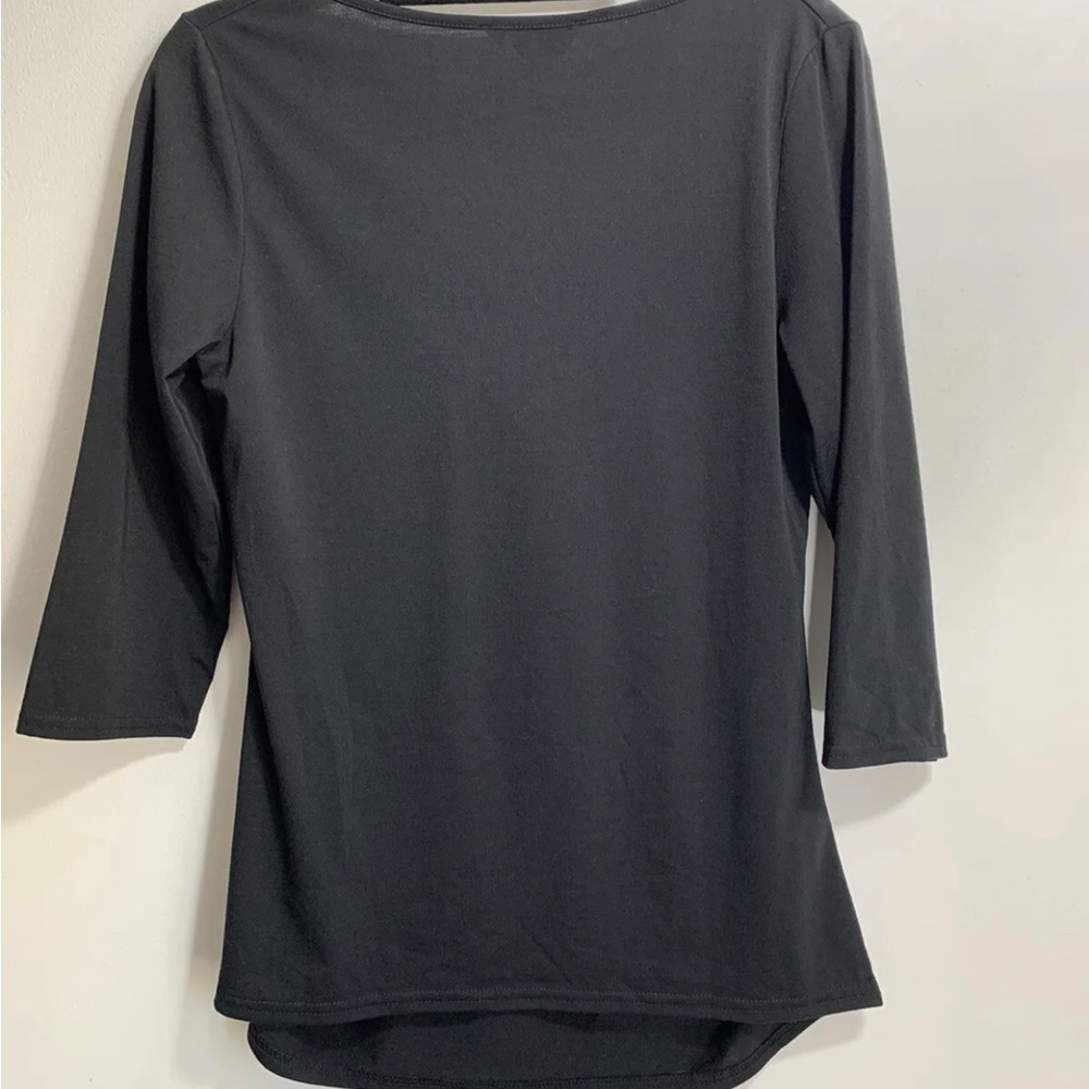DOROTHY PERKINS Black Maternity Top V-Neck Blouse Stretch 3/4 Sleeves UK Size 12 - Picture 5 of 8